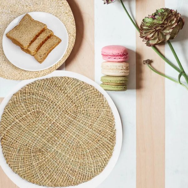 Set de Table Paille Rond Tissé à la Main