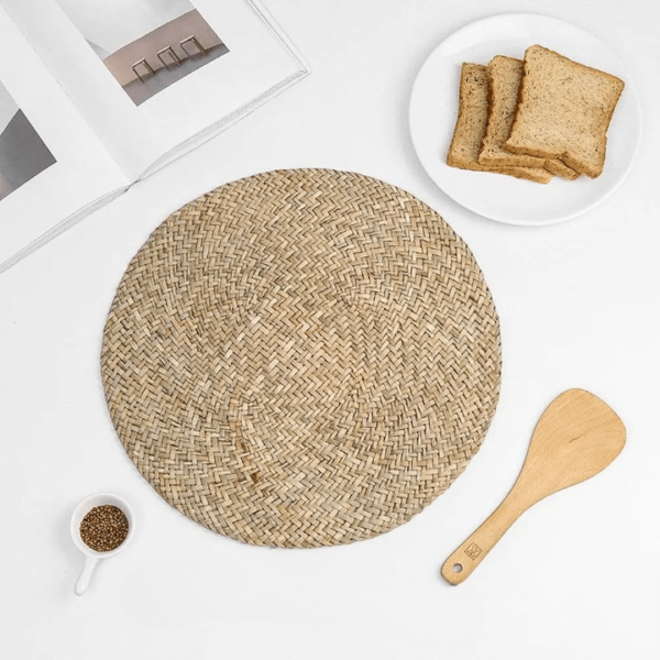 Set de Table Paille Rond Tissé à la Main – Image 3
