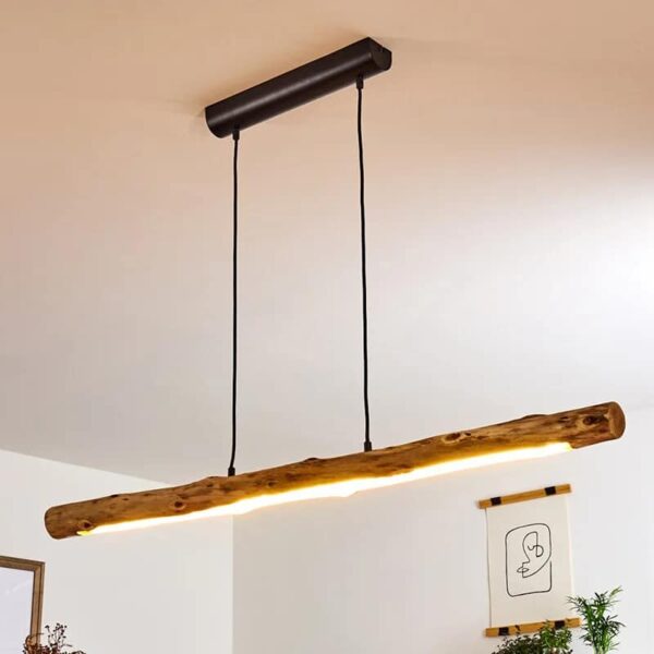 Suspension Bois Flotté en Forme de Rondin à LED