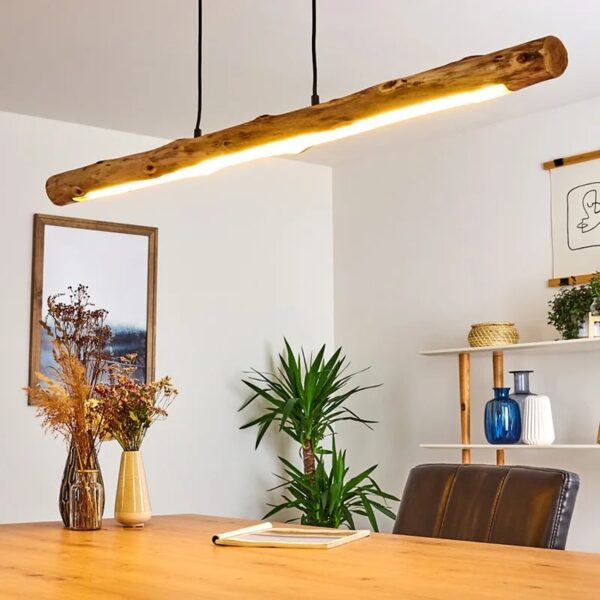 Suspension Bois Flotté en Forme de Rondin à LED – Image 2