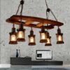 Suspension Bois Flotté Style vintage avec Six Lanternes à LED – Image 2