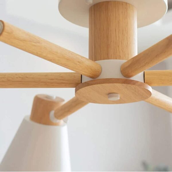 Suspension Bois LED au Design Nordique à Trois Têtes – Image 2