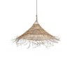 Suspension Effet Paille Style Lustre Tressé à LED