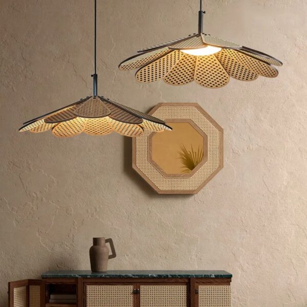 Suspension Pétale LED Beige de Style Coréen – Image 2