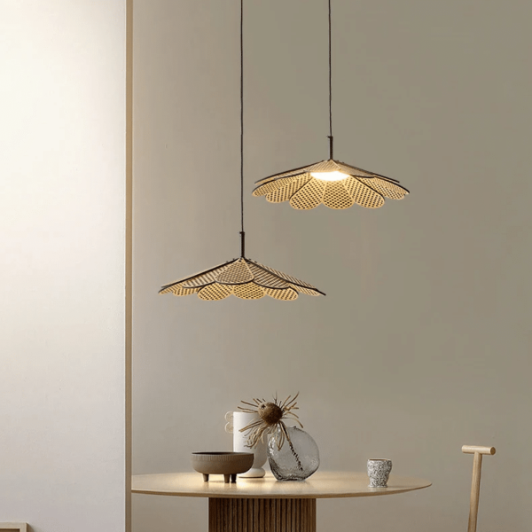 Suspension Pétale LED Beige de Style Coréen – Image 3