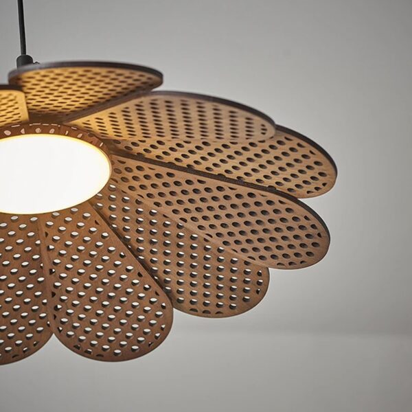 Suspension Pétale LED de Style Coréen en Bois – Image 2