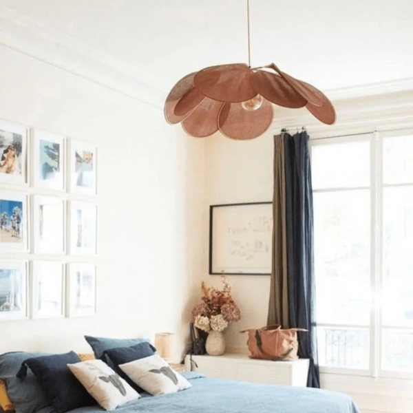 Suspension Pétale Design et Créative Effet Rotin