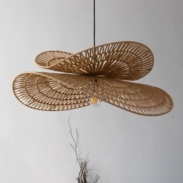 Suspension Rotin Tissée au Design Rétro à LED – Image 2