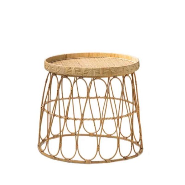 Table Basse en Osier Design et Tissée à la Main