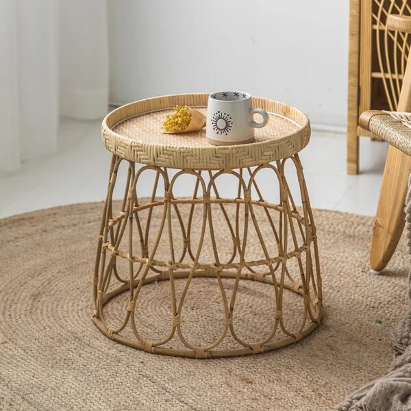 Table Basse en Osier Design et Tissée à la Main – Image 2