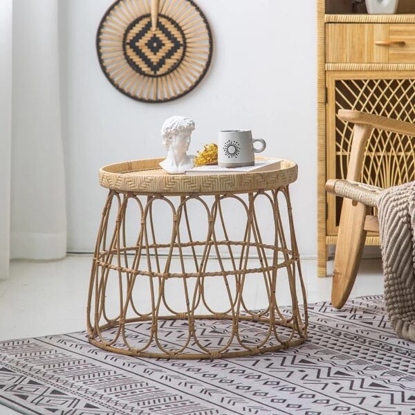Table Basse en Osier Design et Tissée à la Main – Image 3