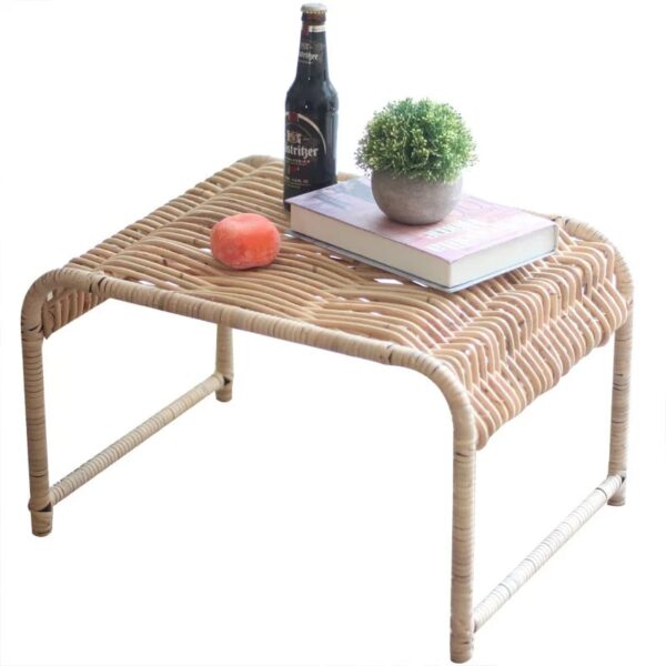 Table Basse en Osier Rectangulaire Style Indonésien