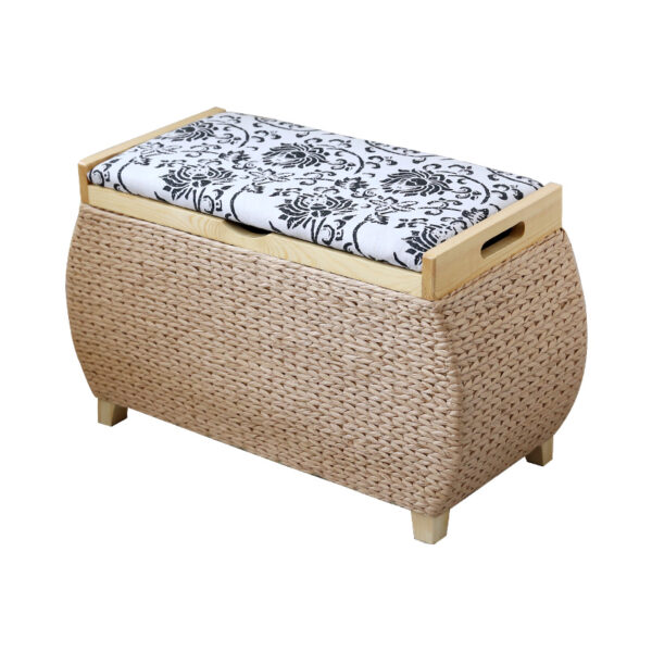 Tabouret de rangement en rotin clair