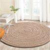 Tapis rond en rotin synthétique