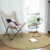 Tapis rond rotin synthétique vert – Image 3