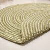 Tapis rond rotin synthétique vert – Image 2