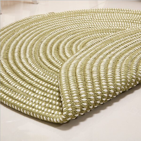 Tapis rond rotin synthétique vert – Image 2
