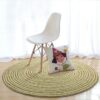 Tapis rond rotin synthétique vert