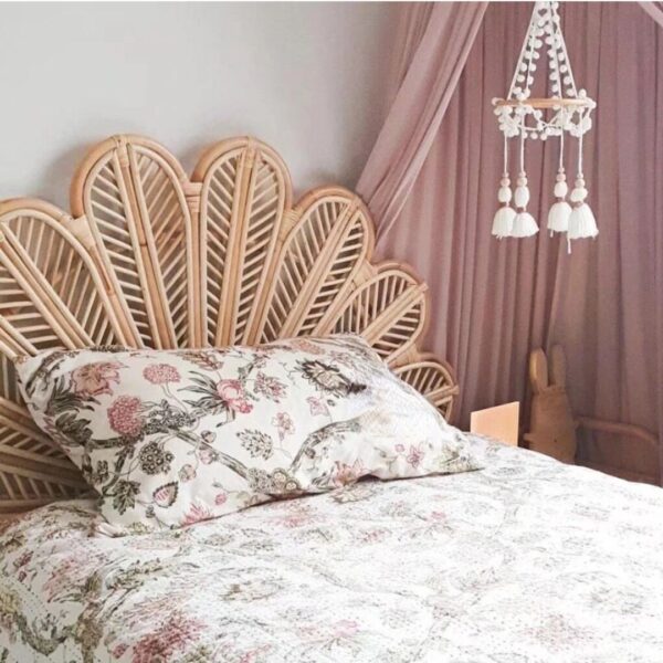 Tête de Lit Rotin au Design de Pétales – Image 3