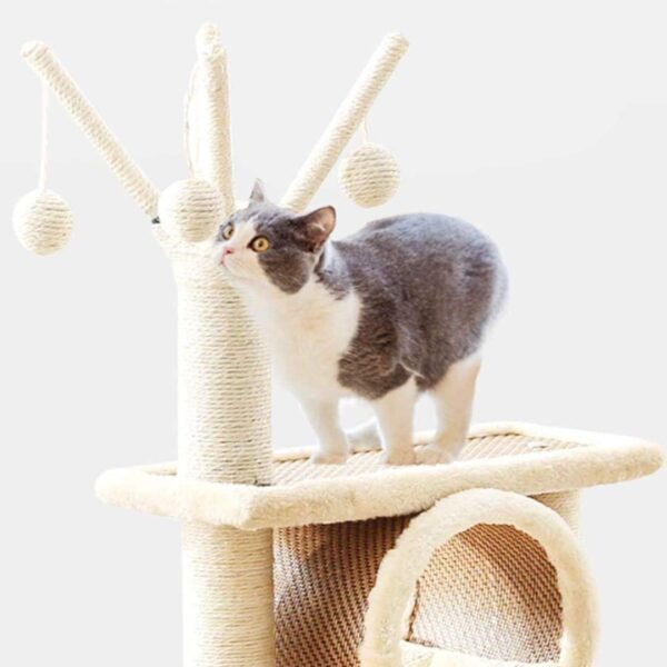 Tour à chat rotin et polaire – Image 6