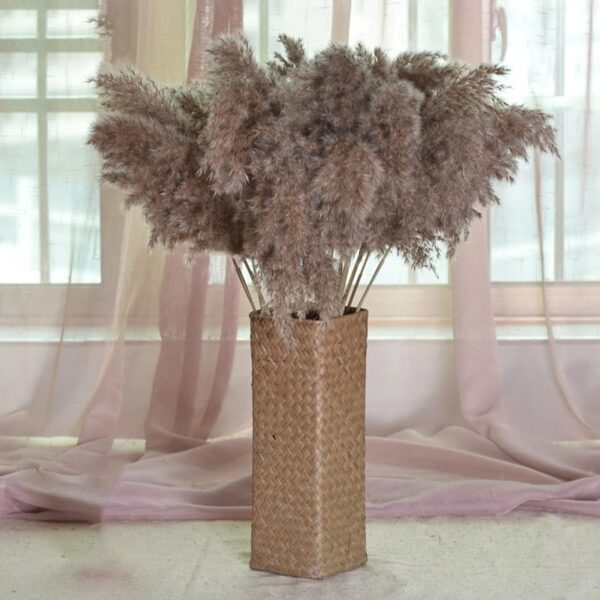 Vase en Bambou Rectangulaire Tissé à la Main