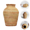 Vase de fleurs séchées en rotin tissé