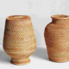 Vase de fleurs séchées en rotin tissé – Image 2