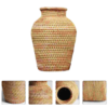 Vase de fleurs séchées en rotin tissé – Image 4