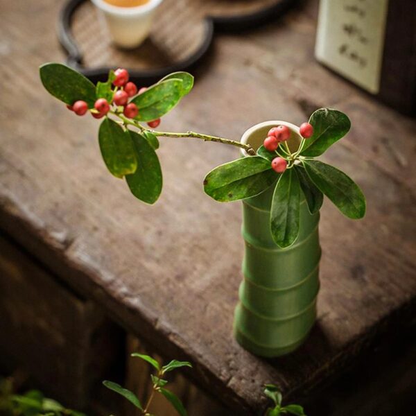 Vase Effet Bambou de Style Pastoral – Image 2
