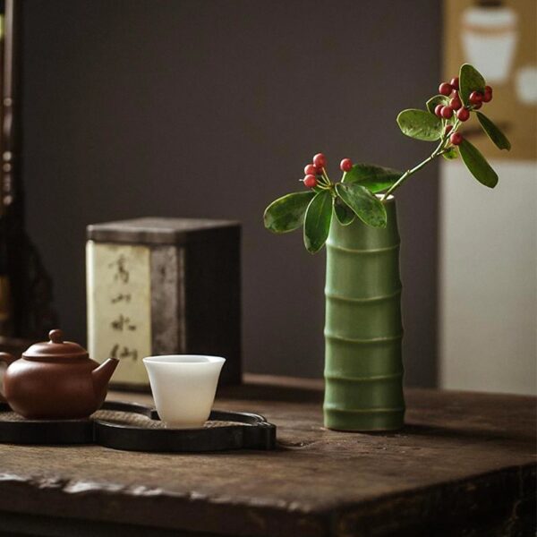 Vase Effet Bambou de Style Pastoral – Image 3