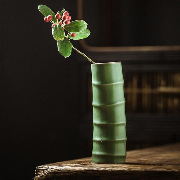 Vase Effet Bambou de Style Pastoral