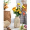 Vase en verre avec décoration en tissée style artisanal carrés – Image 2