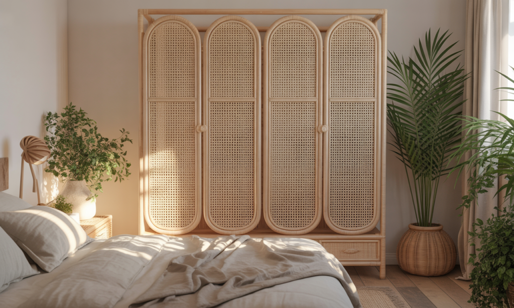 découvrez l'armoire en rotin, le meuble tendance qui apporte chaleur et authenticité à votre intérieur grâce à son style naturel et élégant.