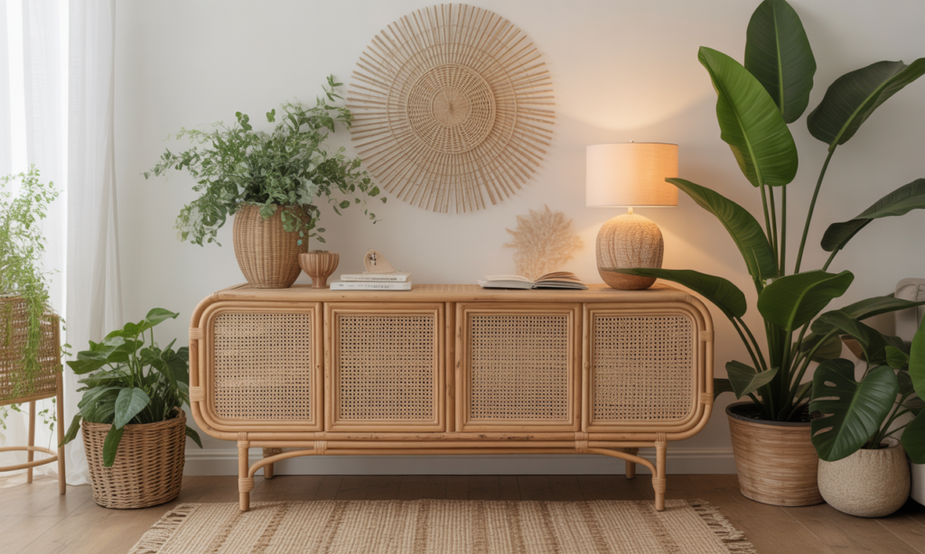 découvrez le buffet en rotin, le meuble tendance qui apporte chaleur et convivialité à votre intérieur grâce à son style naturel et élégant.