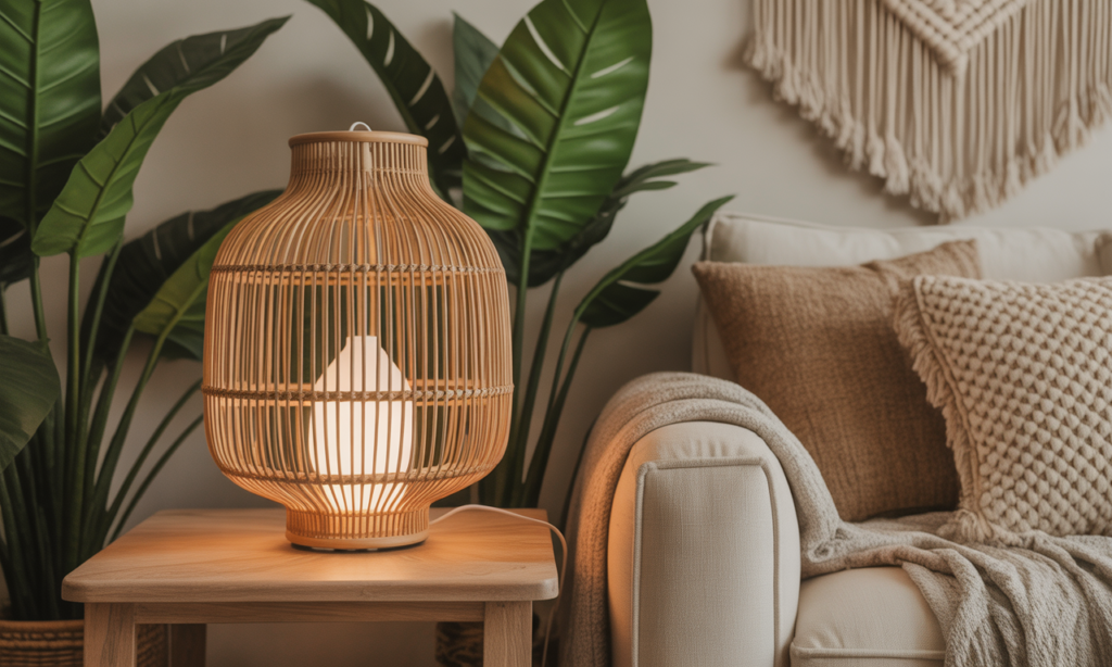 découvrez notre lampe en rotin, l'élément bohème chic parfait pour apporter chaleur et élégance naturelle à votre intérieur. illuminez votre espace avec style et authenticité.