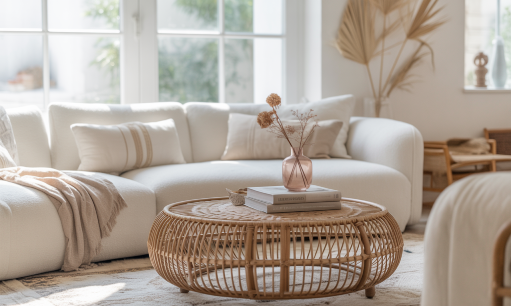 découvrez la table basse en rotin, un meuble incontournable pour apporter une touche naturelle et tendance à votre salon. alliez style et convivialité avec ce mobilier esthétique et durable.