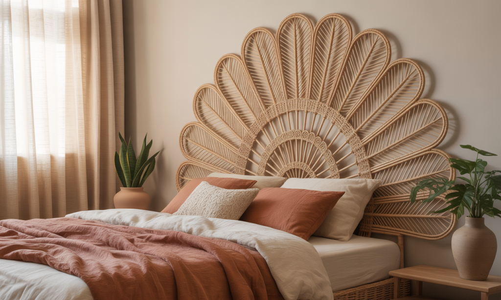 découvrez notre tête de lit en rotin, l'élément bohème chic parfait pour sublimer votre chambre avec élégance et naturel. apportez une touche chaleureuse et tendance à votre décoration intérieure.