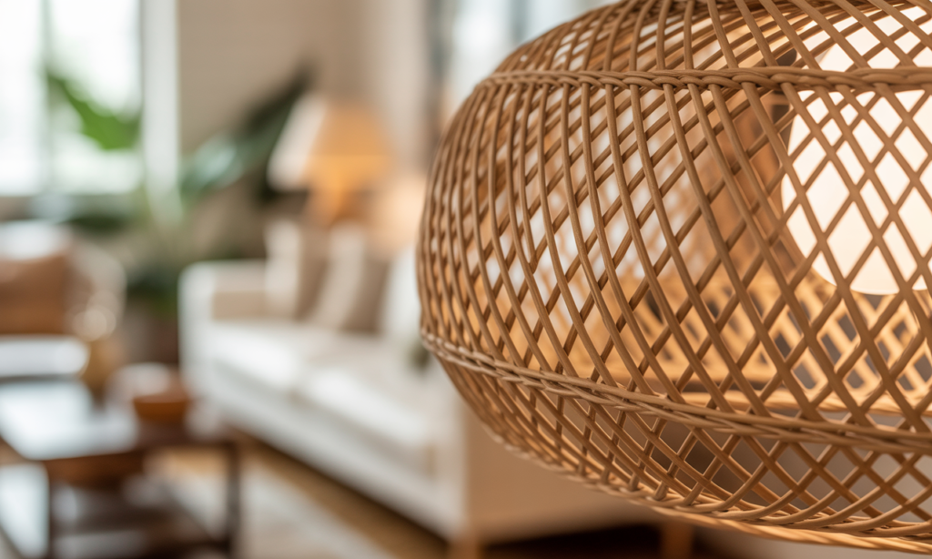 découvrez comment un abat-jour en rotin apporte une touche bohème chic et chaleureuse à votre intérieur, pour une ambiance lumineuse et élégante incontournable.