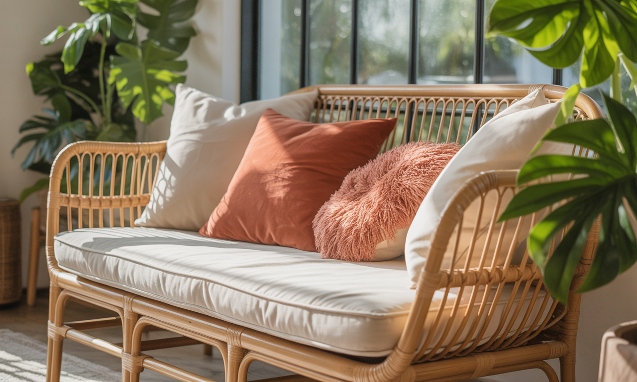 découvrez notre banquette en rotin, l'élément bohème chic parfait pour apporter chaleur et style naturel à votre intérieur.