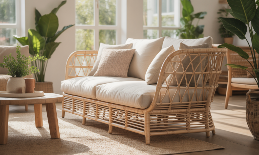 découvrez notre canapé en rotin, alliant élégance naturelle et confort décontracté pour sublimer votre salon avec style et authenticité.