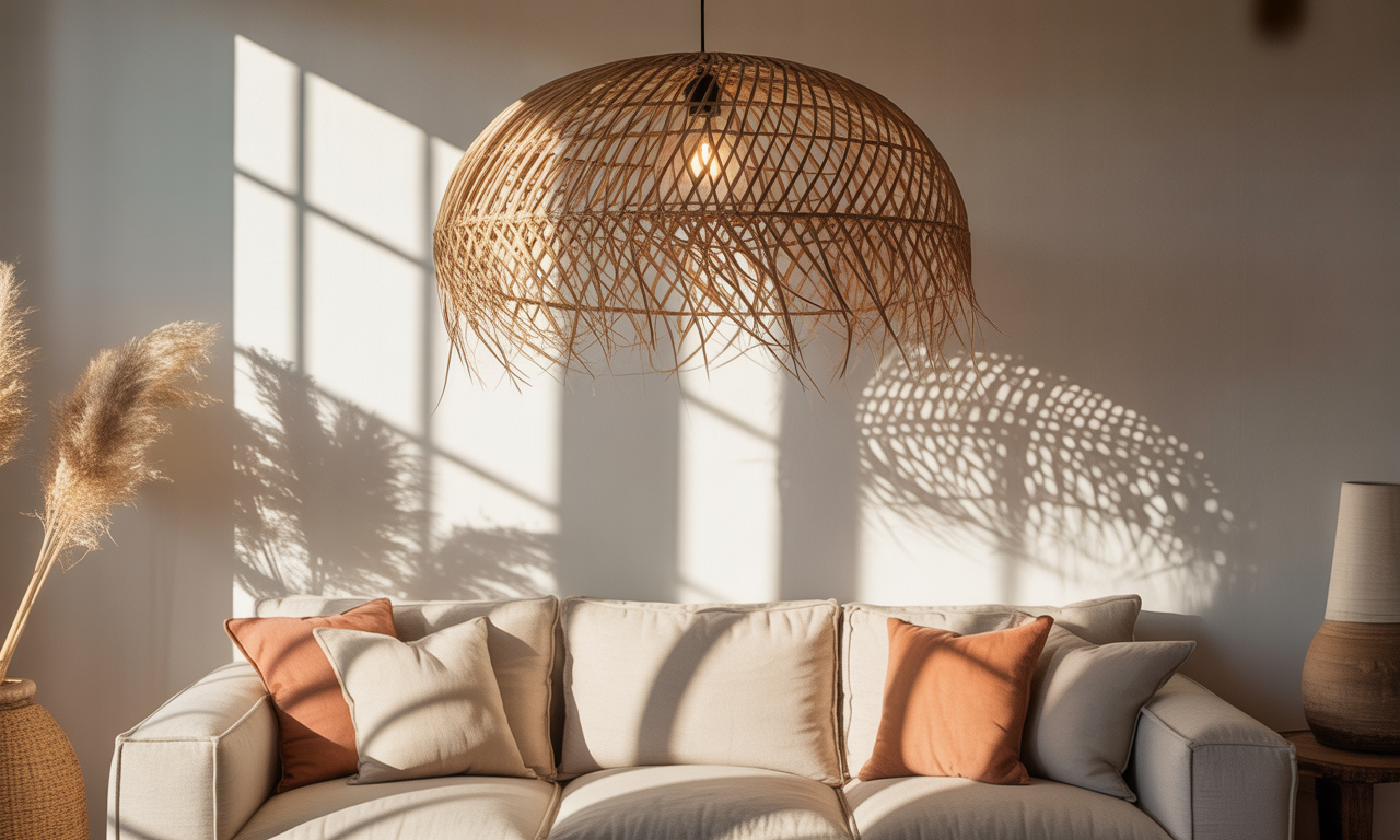 apportez une touche bohème chic et naturelle à votre intérieur avec un abat-jour en rotin, alliant élégance et chaleur pour une décoration unique et authentique.