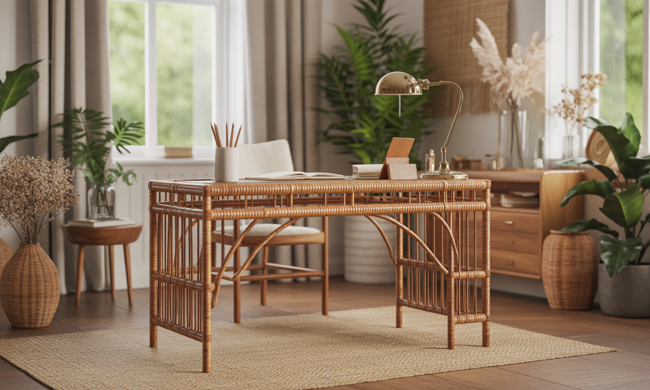 découvrez comment le bureau en rotin allie élégamment le style vintage et la touche naturelle pour créer un espace de travail inspirant et convivial.