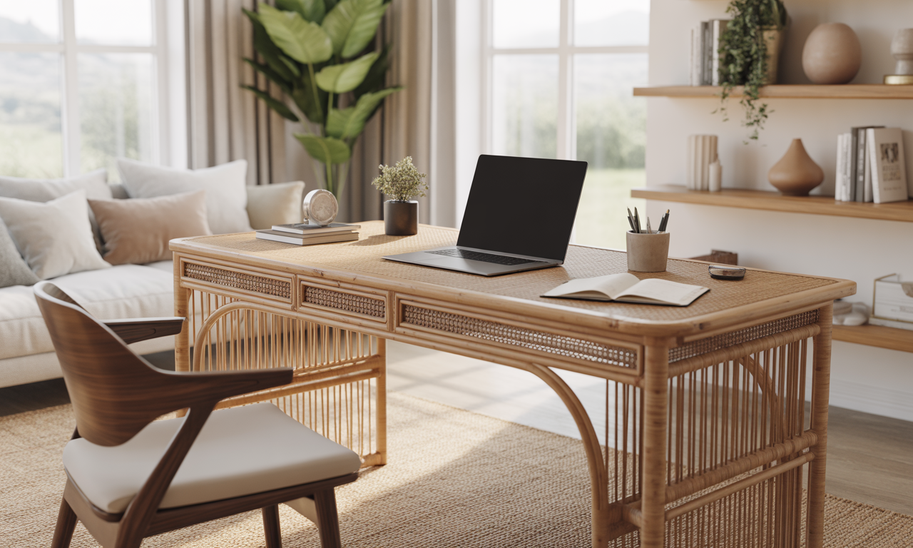 découvrez comment un bureau en rotin peut transformer votre espace de travail en un lieu charmant et tendance, alliant style naturel et inspiration au quotidien.