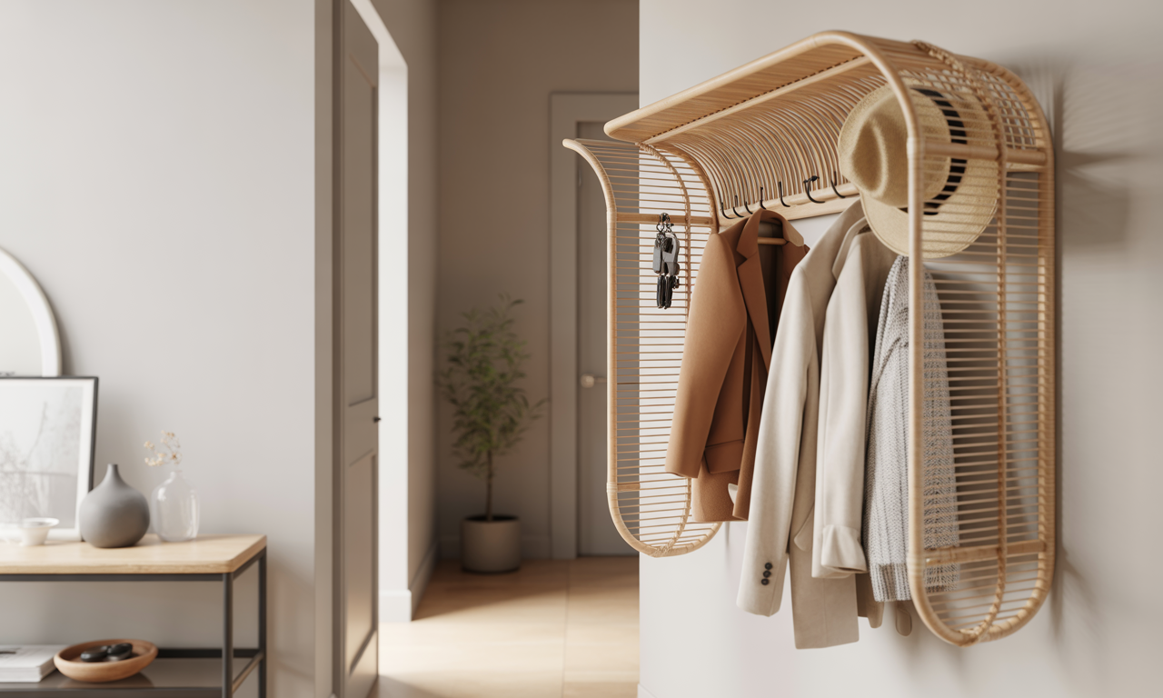 découvrez notre porte-manteau en rotin, l'accessoire chic et pratique parfait pour sublimer votre entrée tout en optimisant l'espace.