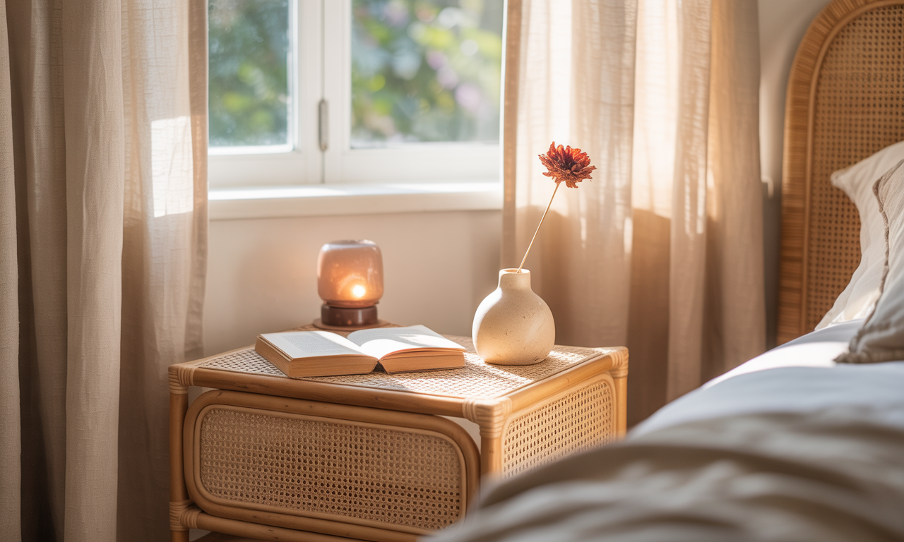 découvrez la table de nuit en rotin, l'élément clé pour une chambre bohème chic et tendance alliant naturel et élégance.