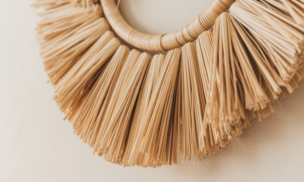 apportez une touche bohème et naturelle à votre intérieur avec notre décoration murale en paille, alliant élégance et authenticité pour un cadre chaleureux et original.