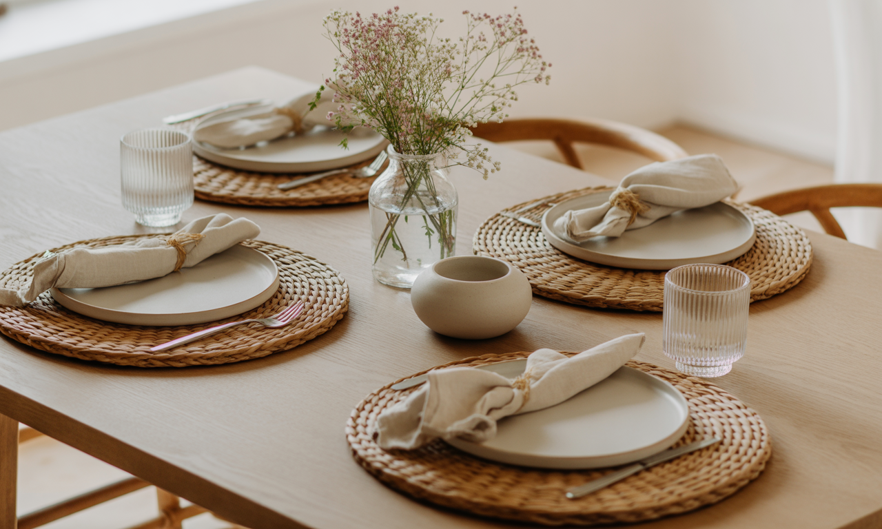 découvrez comment le set de table en rotin apporte une touche d'élégance naturelle et transforme votre décoration de table en un décor chaleureux et sophistiqué.