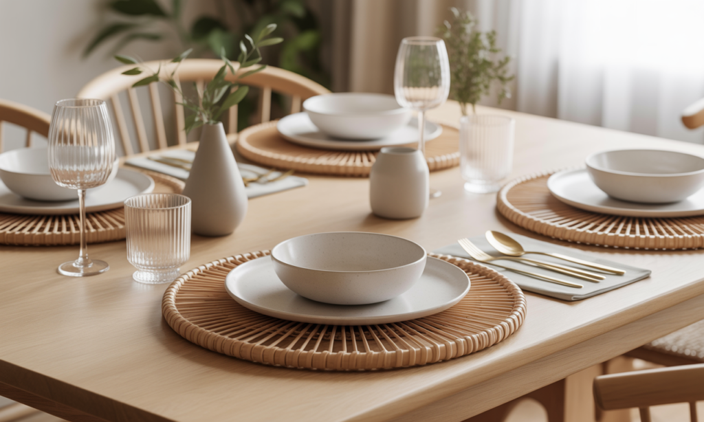 découvrez comment un set de table en rotin apporte une touche d'élégance naturelle et authentique pour sublimer votre décoration de table et créer une ambiance chaleureuse.