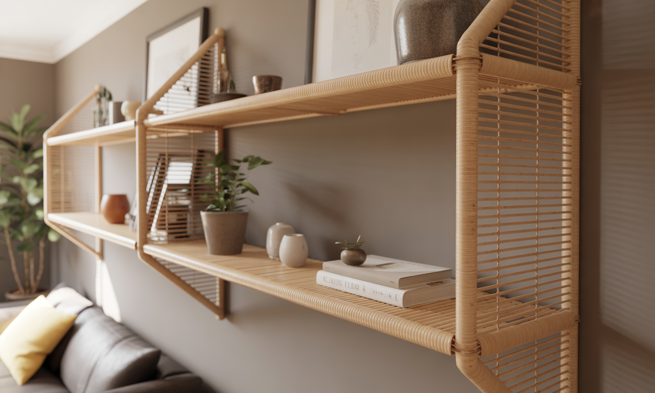 découvrez l'élégance naturelle de l'étagère murale en rotin, l'élément incontournable pour une décoration bohème chic alliant style et fonctionnalité sur vos murs.