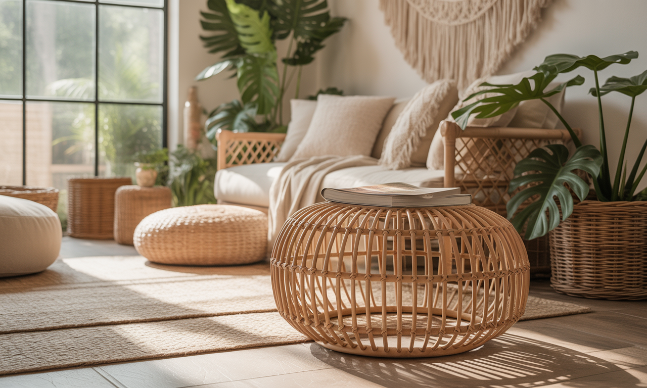 découvrez le pouffe en rotin, l'accessoire bohème chic parfait pour ajouter charme et naturel à votre décoration intérieure. un incontournable pour une ambiance chaleureuse et tendance!
